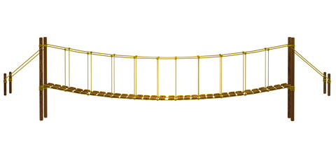 Rope bridge, isolated on the white background