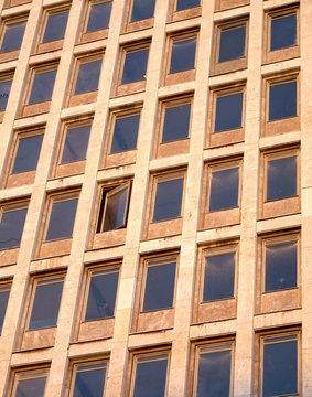 business building with single window open