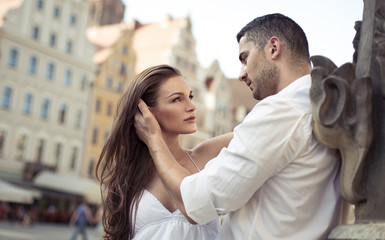 Young sensual couple hugging each other