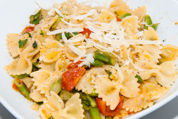 Dish of pasta salad