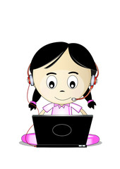 funny girl internet browsing