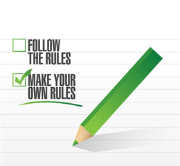make your own rules check of approval illustration