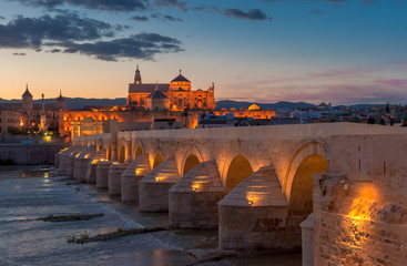 Mezquita cathedral and roman bridge, Cordoba, Spain - obrazy, fototapety, plakaty