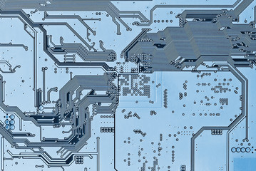 Electronic circuit board close up.