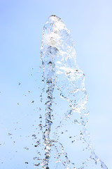 Water spread on a blue background.