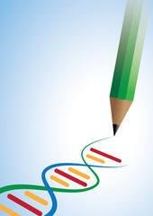 Vector Background - Pencil drawing DNA Strands. Creative