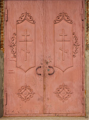 the door to the old Orthodox church