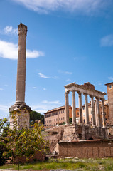 Column and mausoleum ruins at Roman Forum
