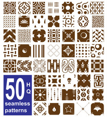 monochrome seamless patterns collection