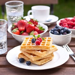 Waffles and fresh berries