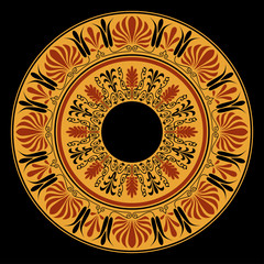 Greek national antique round pattern, vector.