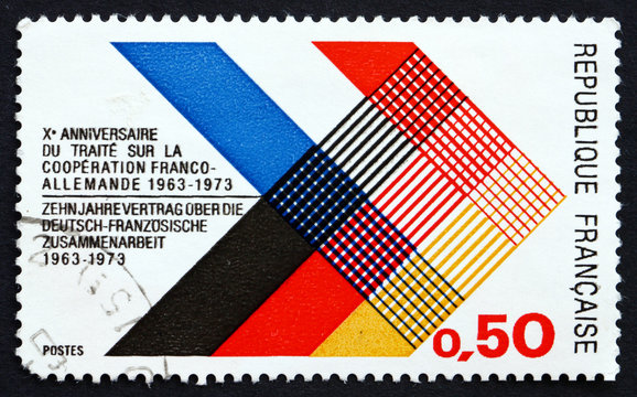 Postage stamp France 1973 Colors of France and Germany Interlace