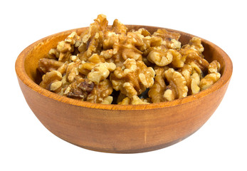 Walnuts in wooden bowl