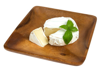 Camembert cheese and fresh basilic