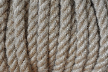 Strong twisted hemp rope as background