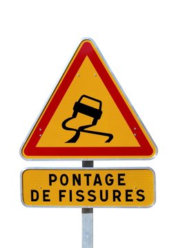 Danger temporaire : chauss&eacute;e glissante
