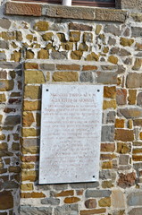 Honour Inscription in Gorizia Castle a Medieval Fortress, Italy