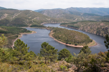 Fototapeta na wymiar Meander z rzeki Alagón, Extremadura (Hiszpania)
