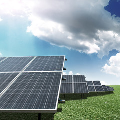 solar panels on the field