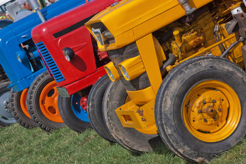 Vintage Tractor Line-up at a UK Agricultural Show