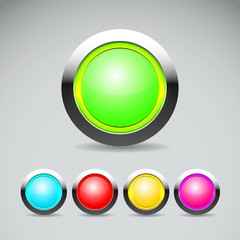 Collection of shiny colorful web button