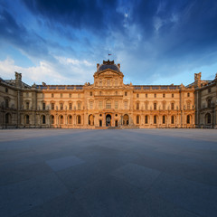 Louvre Museum Paris at sunset