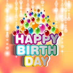 Happy Birthday Greeting Card - Vector Illustration 