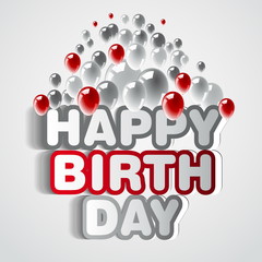 Happy Birthday Greeting Card - Vector Illustration 