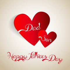 Happy Father's day sign from paper - gift vector card 