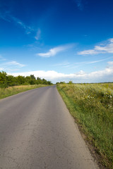 old asphalt road on nature