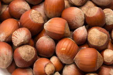 nuts, hazelnuts as background