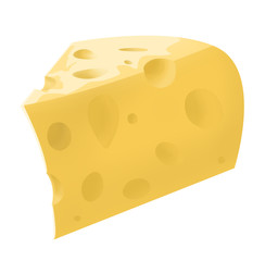 illustration of isolated piece of cheese