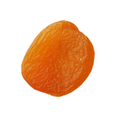 Dried apricot isolated on white background, close up