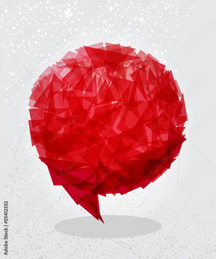 Wall mural red social bubble shape.