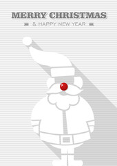 Merry Christmas red bauble white Santa Claus.