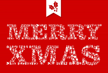 Merry Christmas icons text composition.