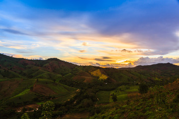 Obraz premium Sunset on mountain