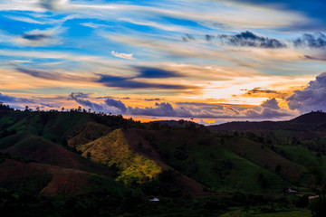 Sunset on mountain