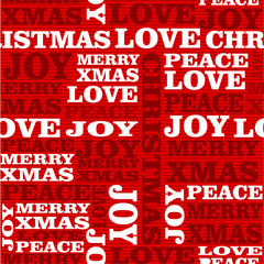 Merry Christmas text seamless pattern.