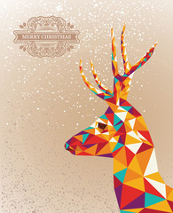 Merry Christmas colorful reindeer shape background.