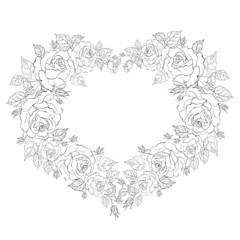 Isolation vintage frame from flowers roses