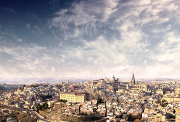 Panorama of ancient city of Toledo
