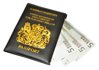 United Kingdom European Passport And Euro Money
