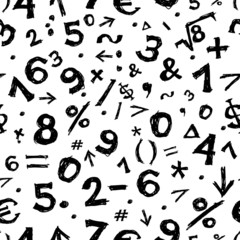Math symbols, seamless pattern for your design