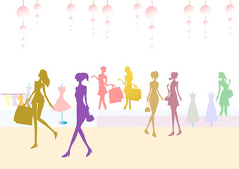 シルエット　女性