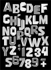 Folded paper abc. Vector
