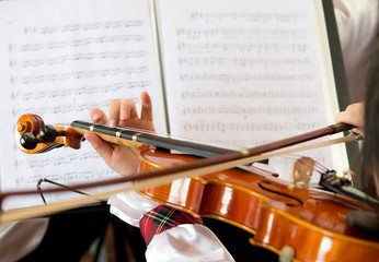 playing the violin