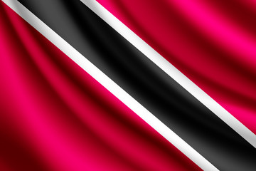 Waving flag of Trinidad and Tobago, vector