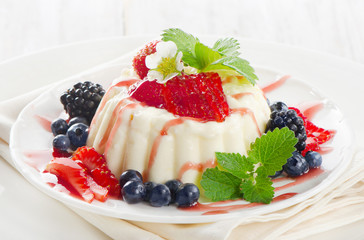 Dessert with fresh berries