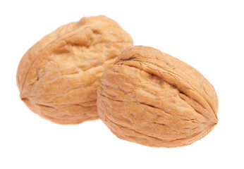 pair of walnuts isolated on a white background